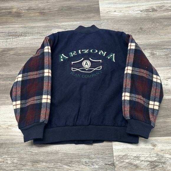 Arizona Jean Company Jackets & Blazers - Vintage 90s Arizona Jean Company Blue‎ Womens M Petite Wool Blend Flannel Jacket